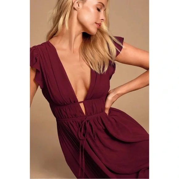 Lulu's Burgundy “I’m All Yours” Dress - Picture 3 of 11